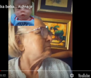 Урнебесно видео: Баба и бебе на видео повик